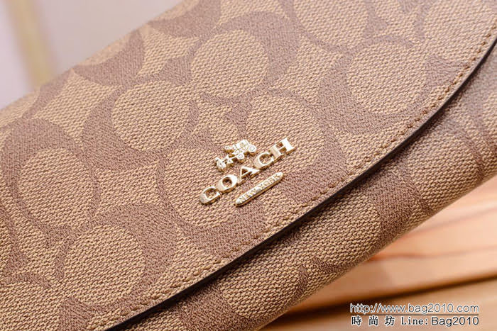 COACH蔻馳 原單錢包 52601 頭層牛皮 卡位多多 有單獨零錢小包  Chz1190